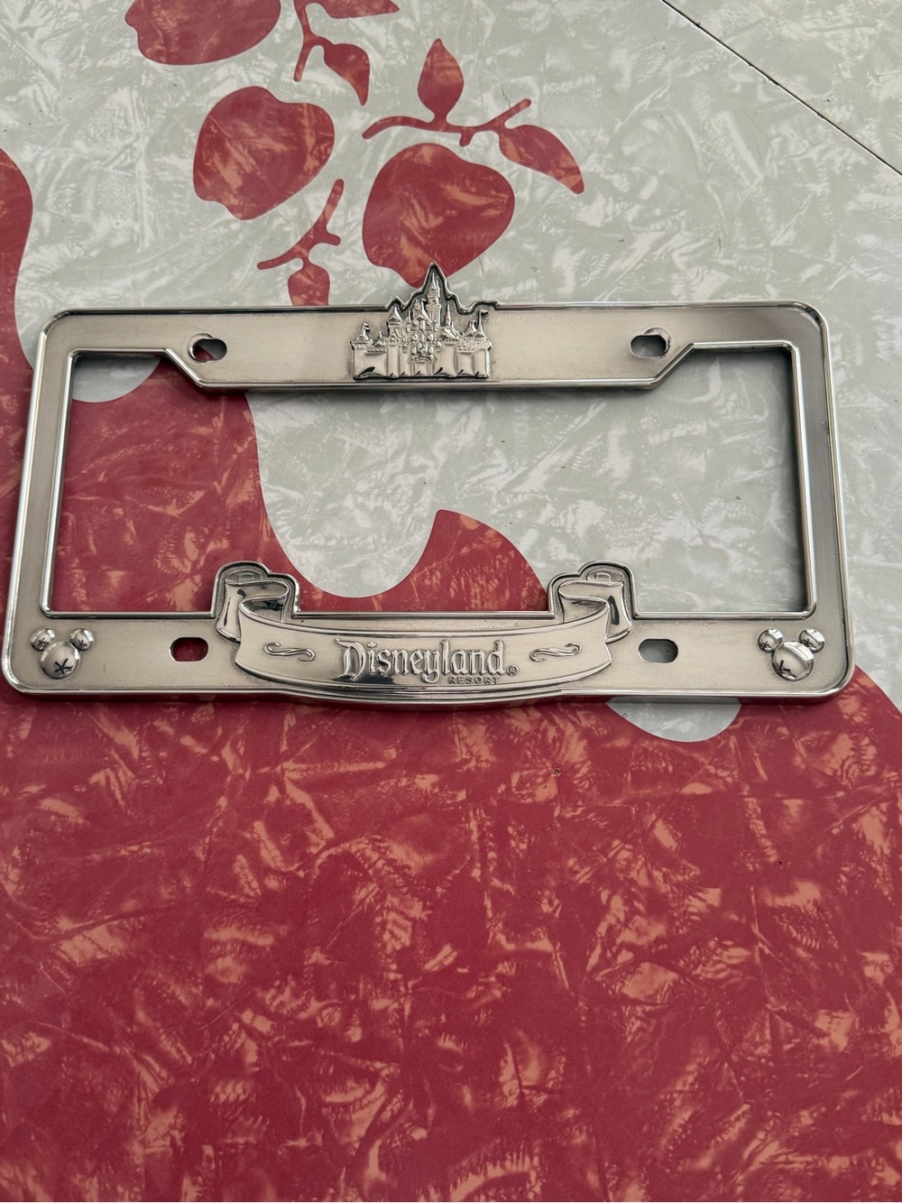 Vintage Disneyland Magic Castle Chrome License Plate Frame